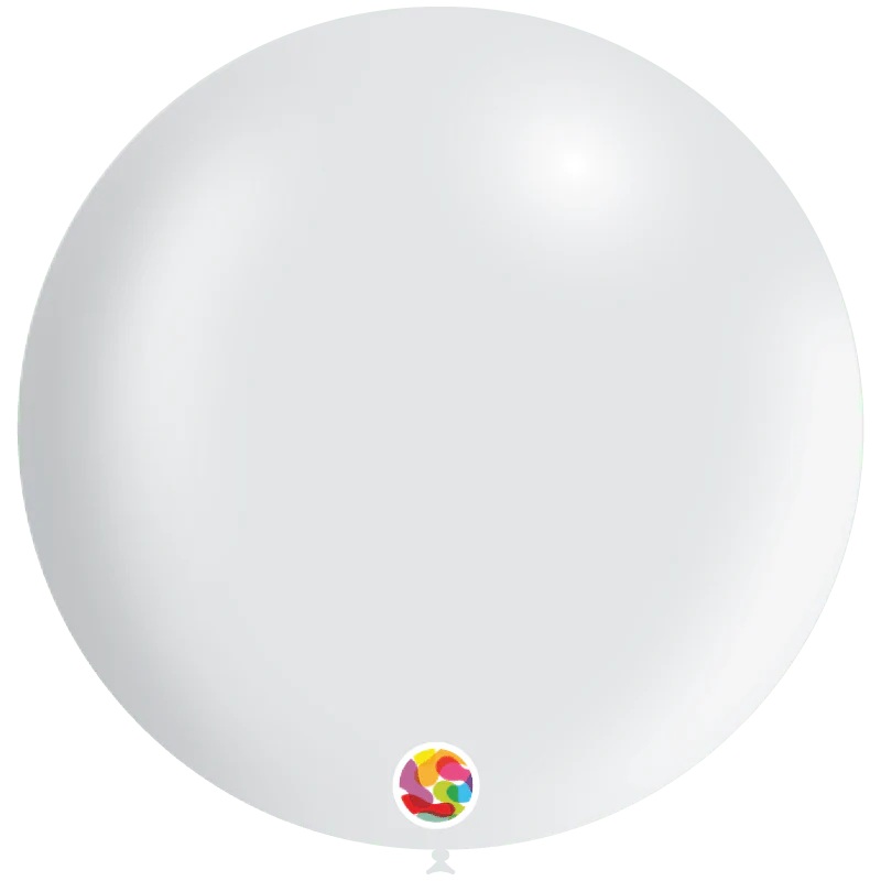 Metallic White 24 Latex Balloons (5 count)