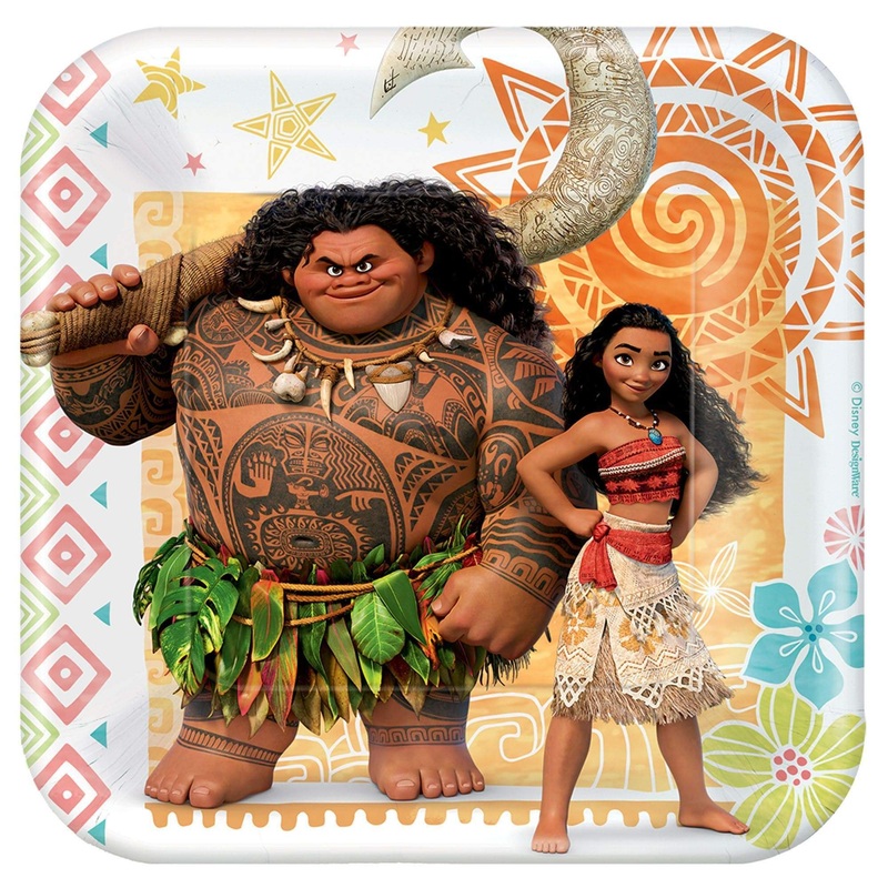 Moana 7in Square Plates 7 (8 count)