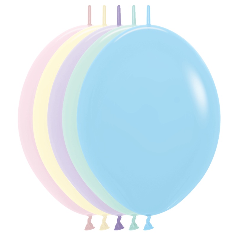 Pastel Matte Assortment 12 Link-O-Loon Balloons (50 count)