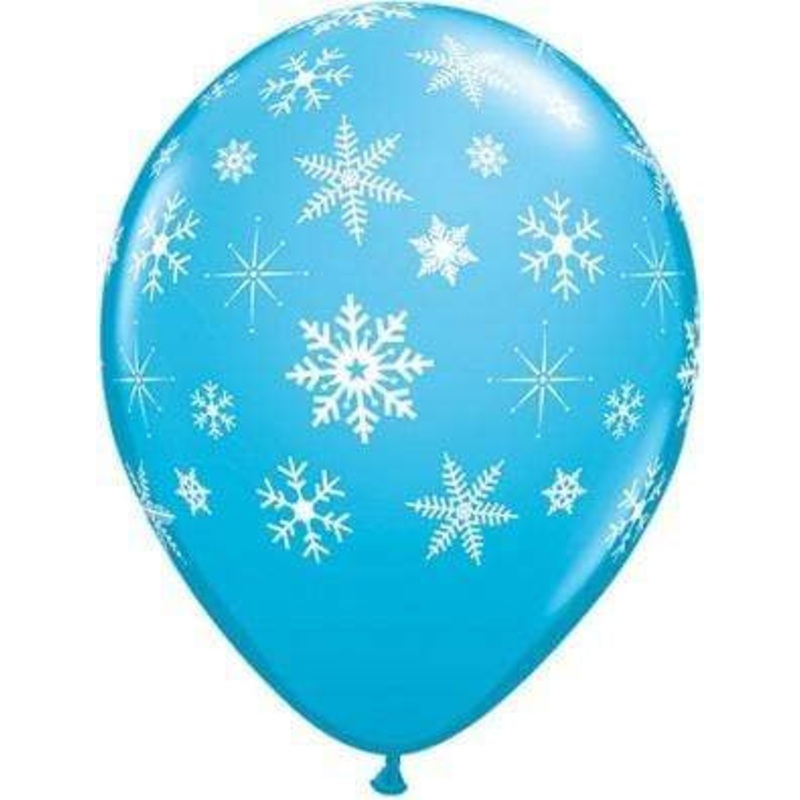 Snowflakes & Sparkles A-Round 11 Latex Balloons (50)