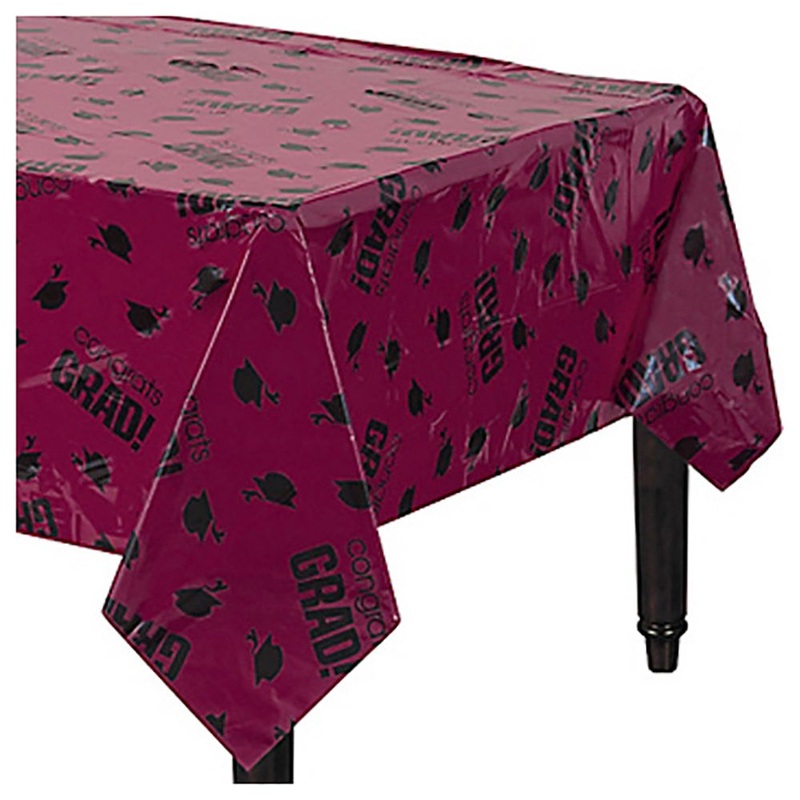 Burgundy Graduation Caps Tablecover 5484
