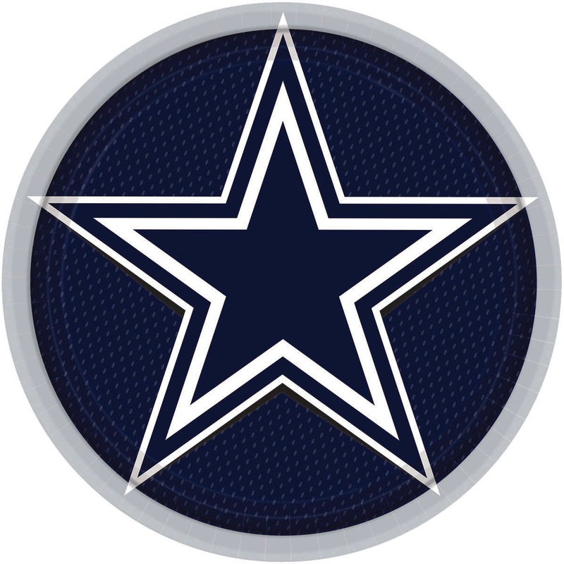 Denver Cowboys Large Plate 9 (8 count)