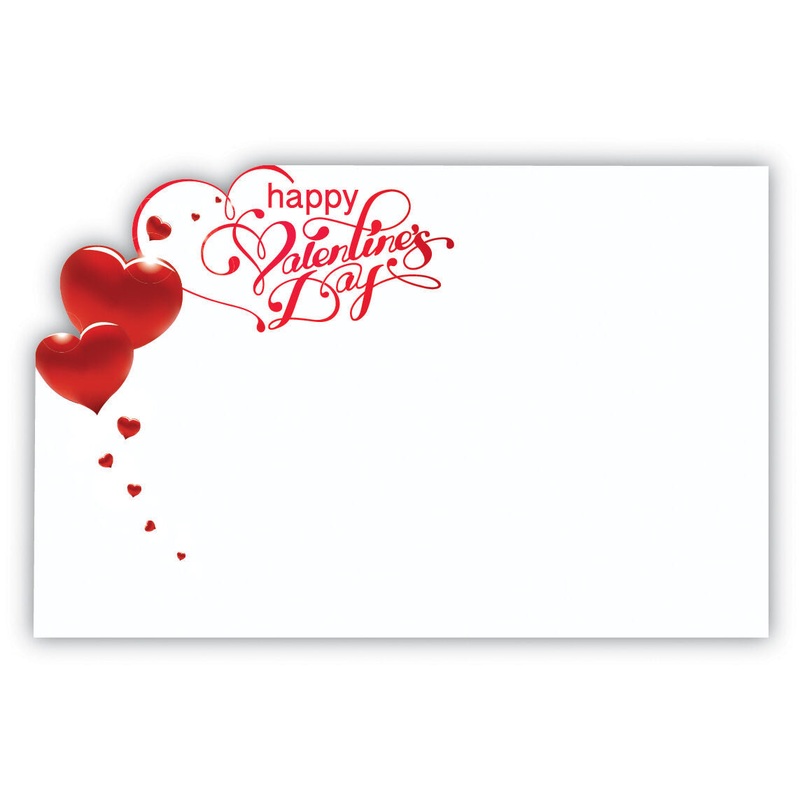 Enclosure Card - Happy Valentine's Day Red Hearts Script (50 count)