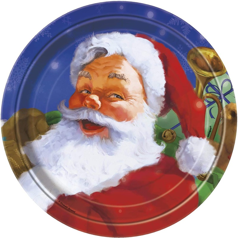 Holiday Santa Christmas Plates 7 (8 count)