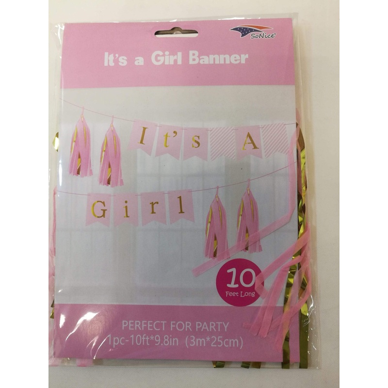 Its a Girl Tassel Banner