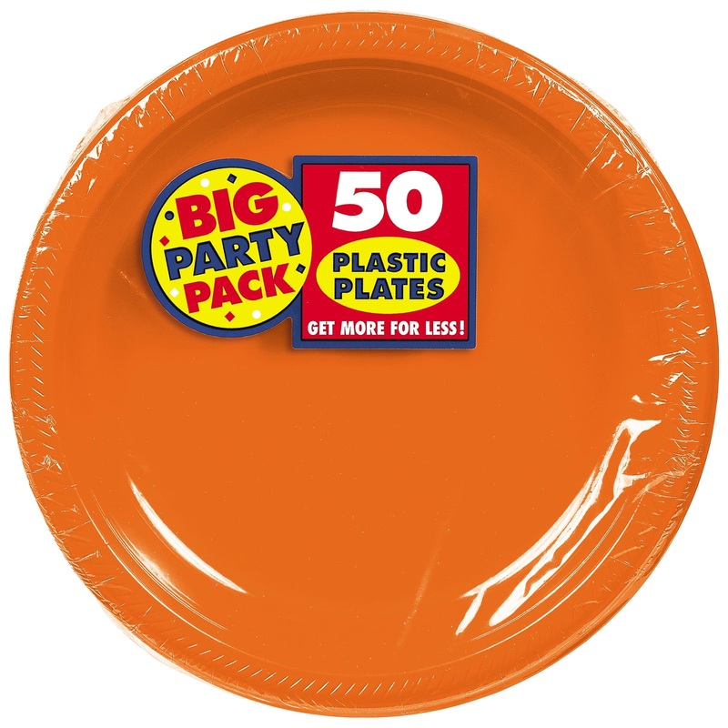Orange Peel Big Party Pack Plastic Plates 10.25 (50 count)