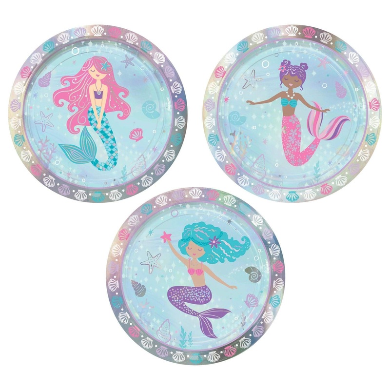 Shimmering Mermaids Plates 7 (8 count)