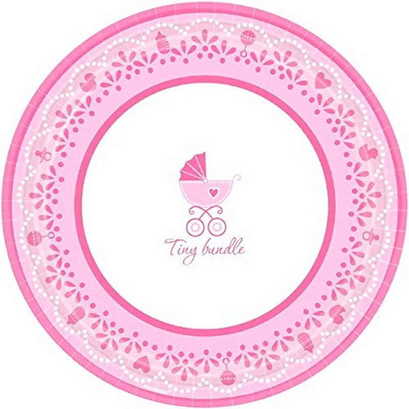 Tiny Bundle Pink Baby 10.5" Plates (18 count)