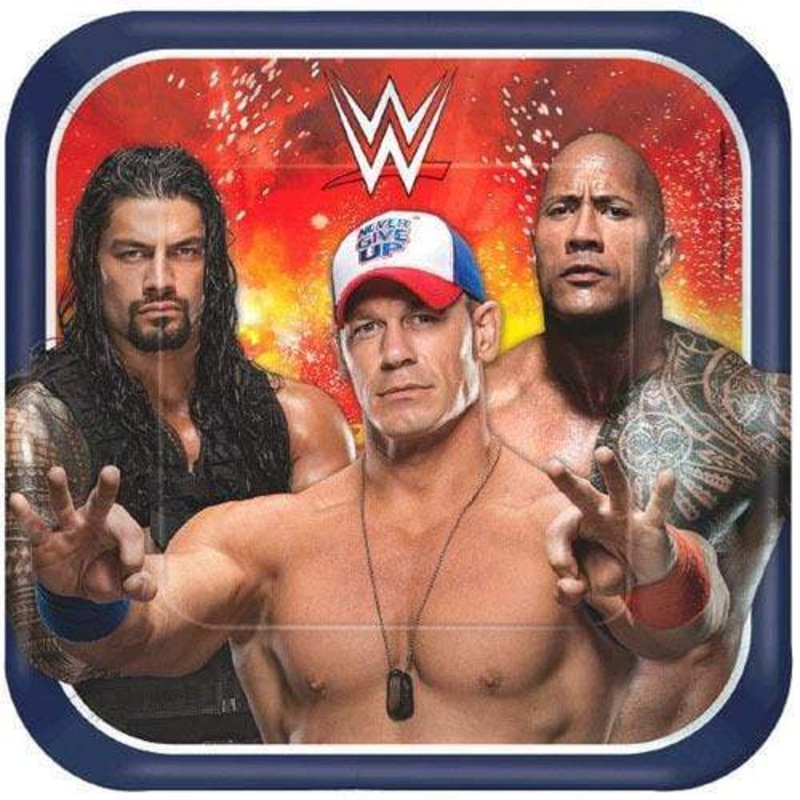 WWE Bash 9in Square Plates 9 (8 count)