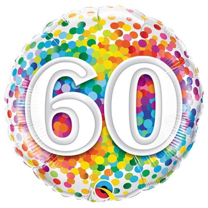60 Rainbow Confetti 18 Balloon