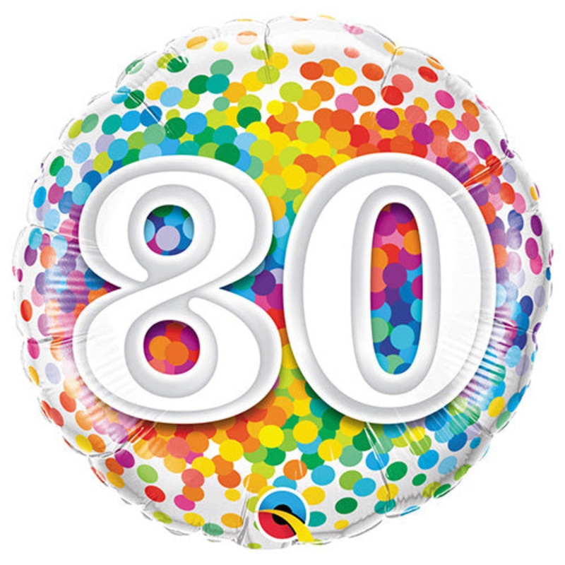 80 Rainbow Confetti 18 Balloon