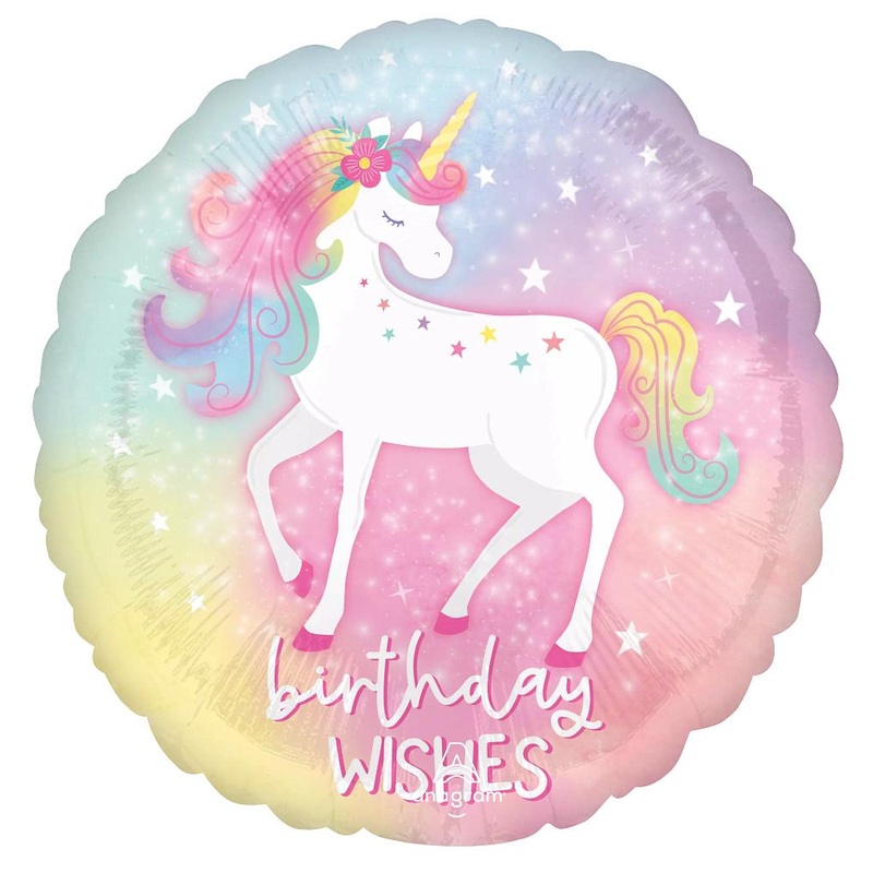 Birthday Wishes Enchanted Unicorn 18 Balloon