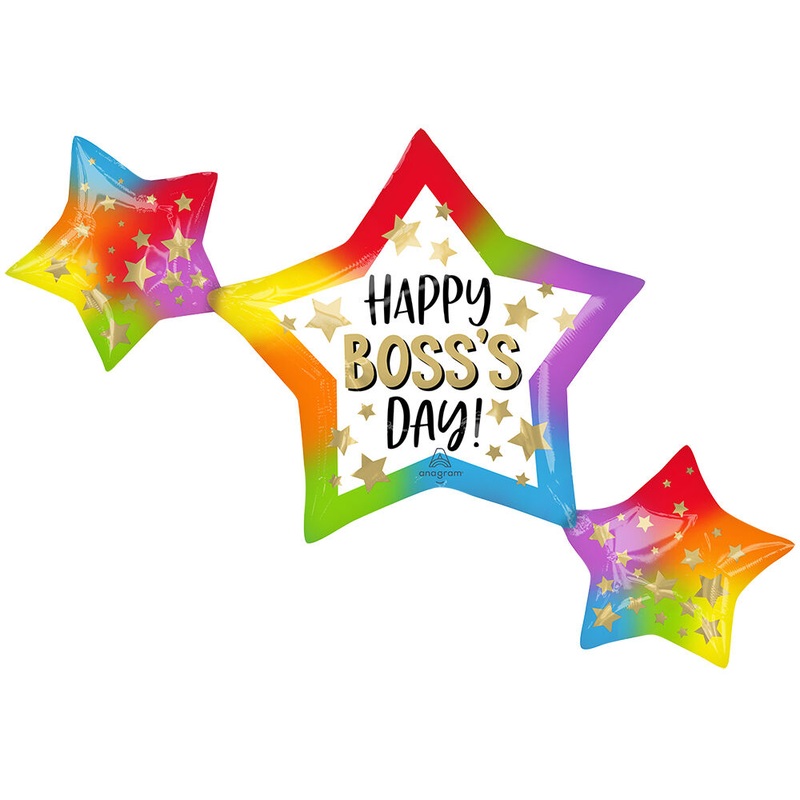Colorful Boss's Day Star Trio 39" Balloon