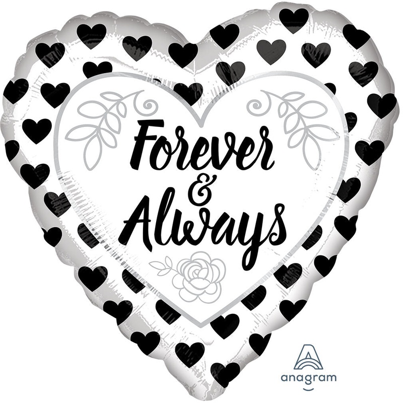 Forever & Always Black & White 17" Balloon