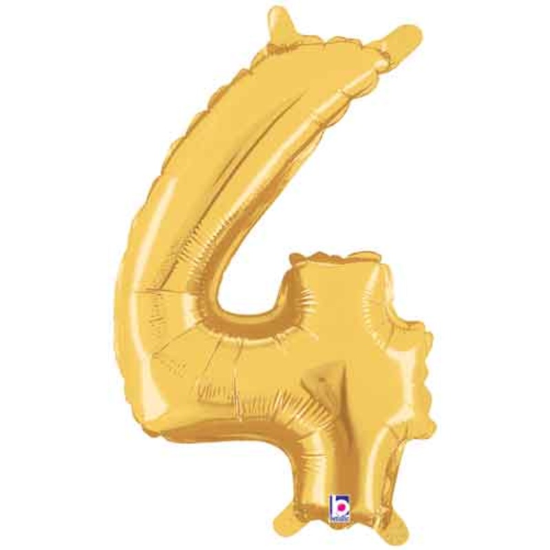 Gold Number 4 14 Balloon