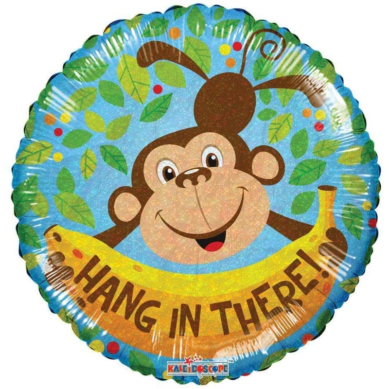 Hang In There Monkey 18 Holographic Balloon