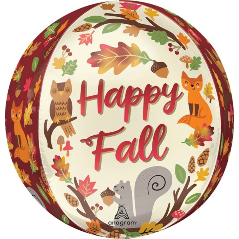 Happy Fall Critters Orbz 16 Balloon