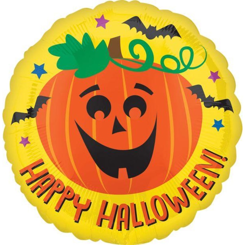 Happy Halloween Pumpkin & Bats 18 Balloon