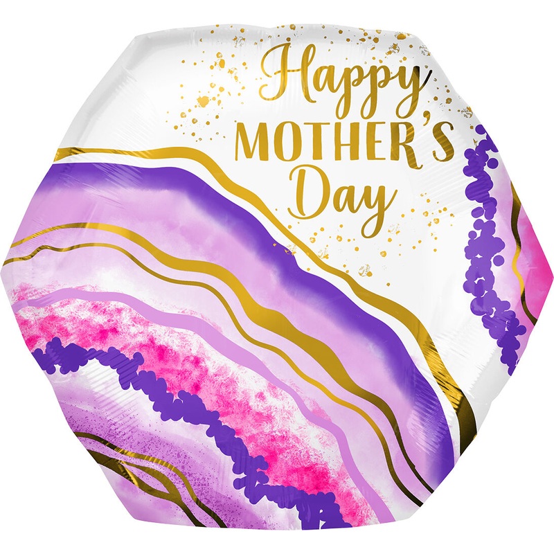 Happy Mother's Day Watercolor Geode 23" Balloon
