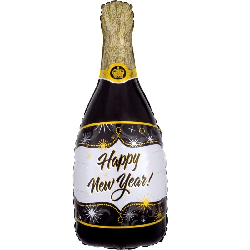 Happy New Year Giant 36" Champagne Bottle Balloon