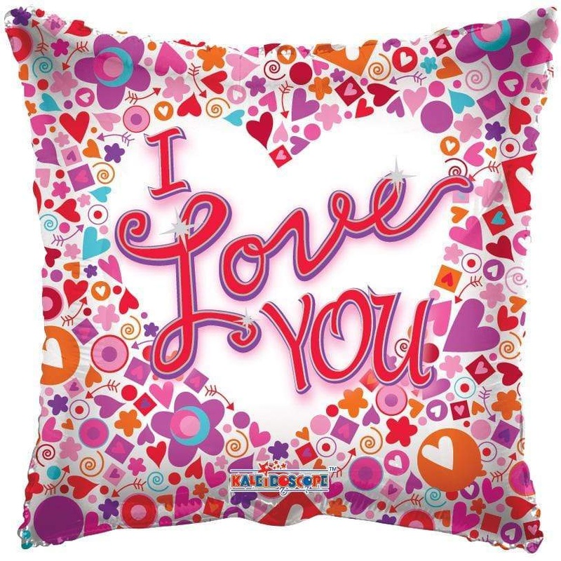 I Love You Mosaic Clear View 18 Balloon