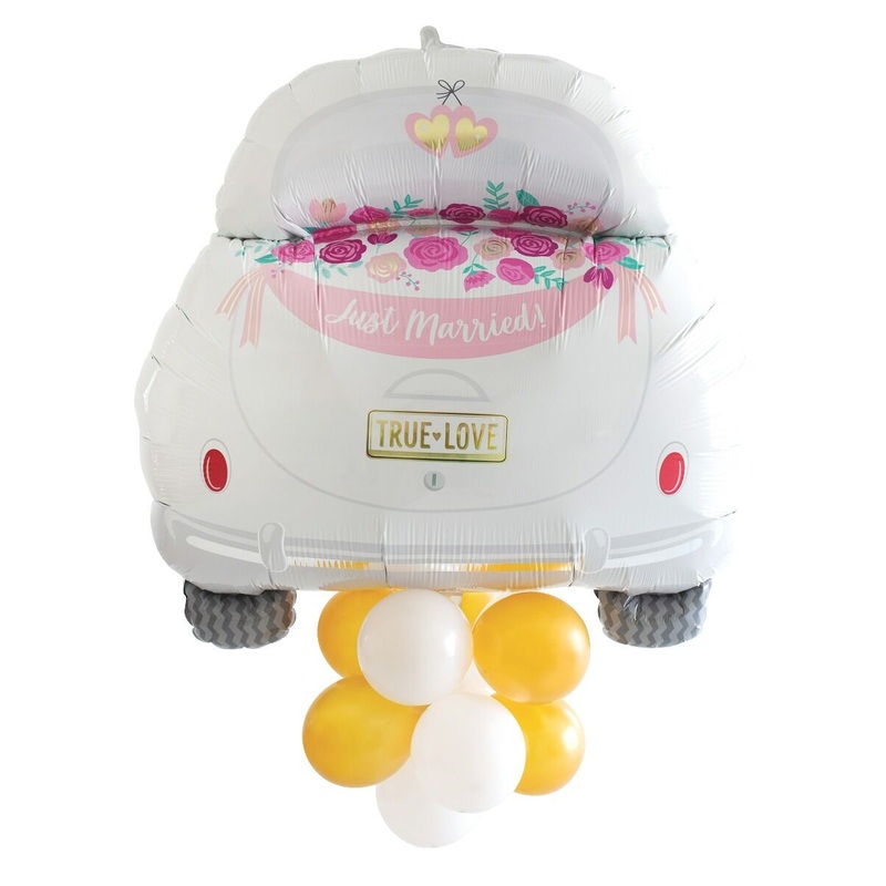 Just Married Car with latex accent 37" Balloon