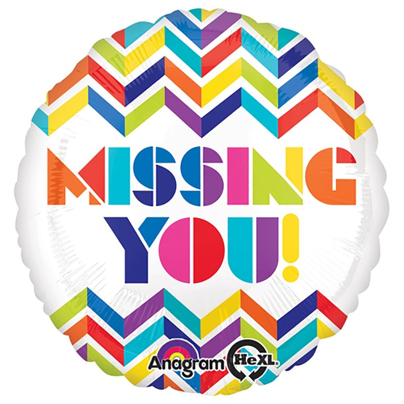 Multi Chevron Missing You! 18 Balloon