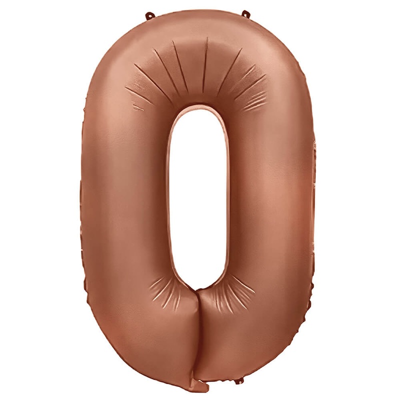 Number 0 - Metal Balloons - Rose Gold 32 Balloon