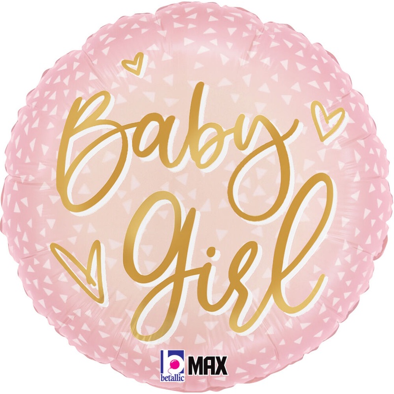 Satin Girl Gold Script 18" Balloon