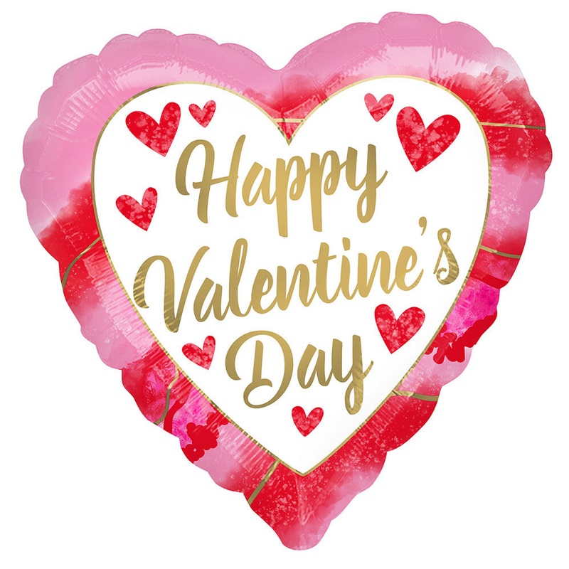 Valentine Water Geode with ribbon 18" Balloon
