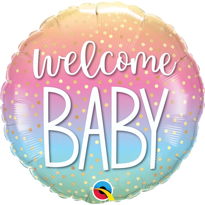 Welcome Baby Confetti Dots 18 Balloon