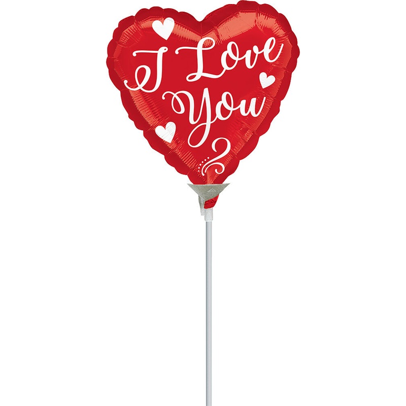 White Love Script 9" Air-fill Balloon (requires heat sealing)