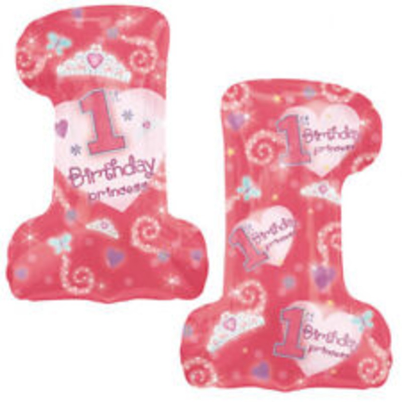 1st Birthday Princess Girl 28 Balloon