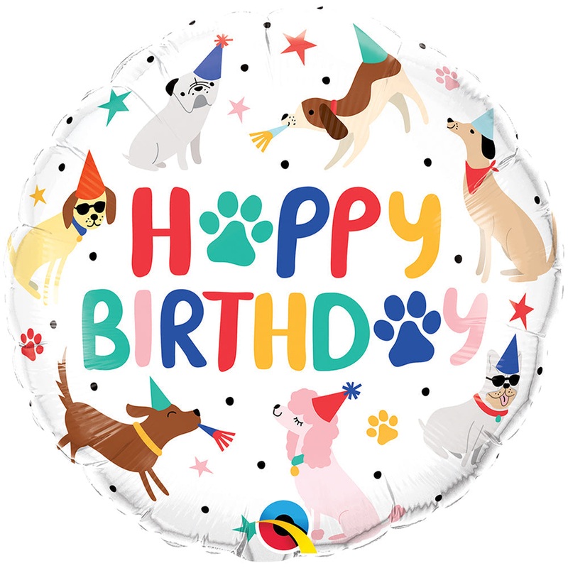 Birthday Party Puppies 18 Balloon