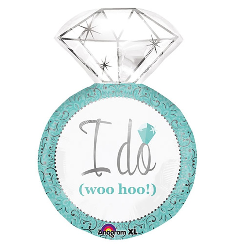 Blue I Do Woo Hoo Wedding Ring 27 Balloon