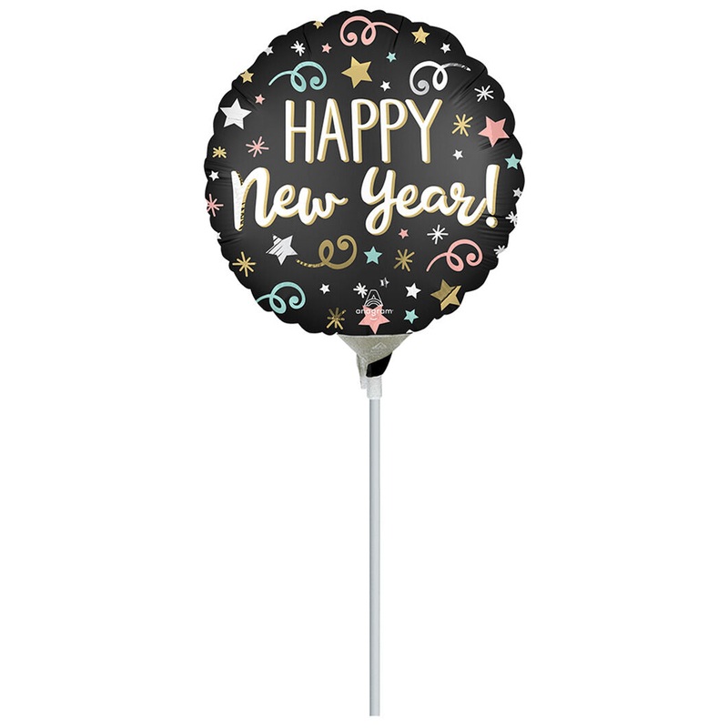 Confetti New Year 9" Air-fill Balloon (requires heat sealing)