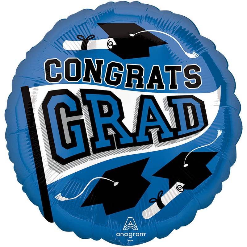 Congrats Grad - Blue 18 Balloon