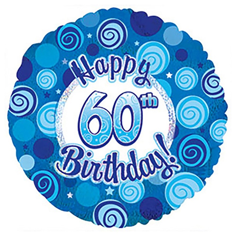 Happy 60 Birthday Blue Dazzleloon 17 Balloon