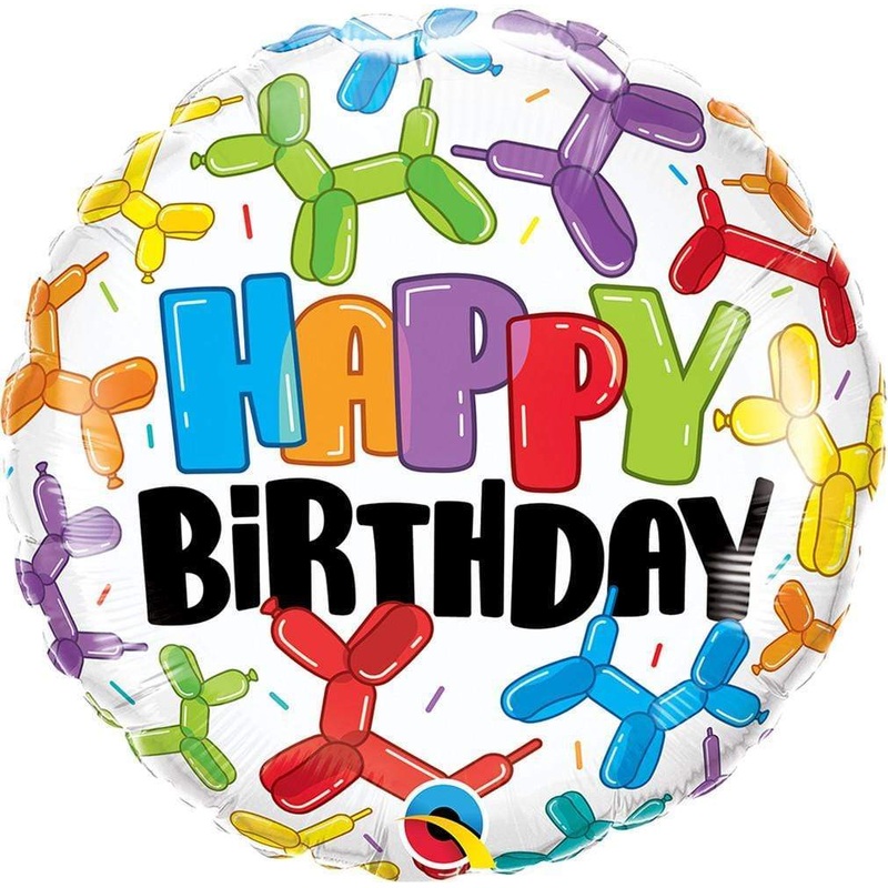 Happy Birthday Balloon Animal Dogs 18 Balloon