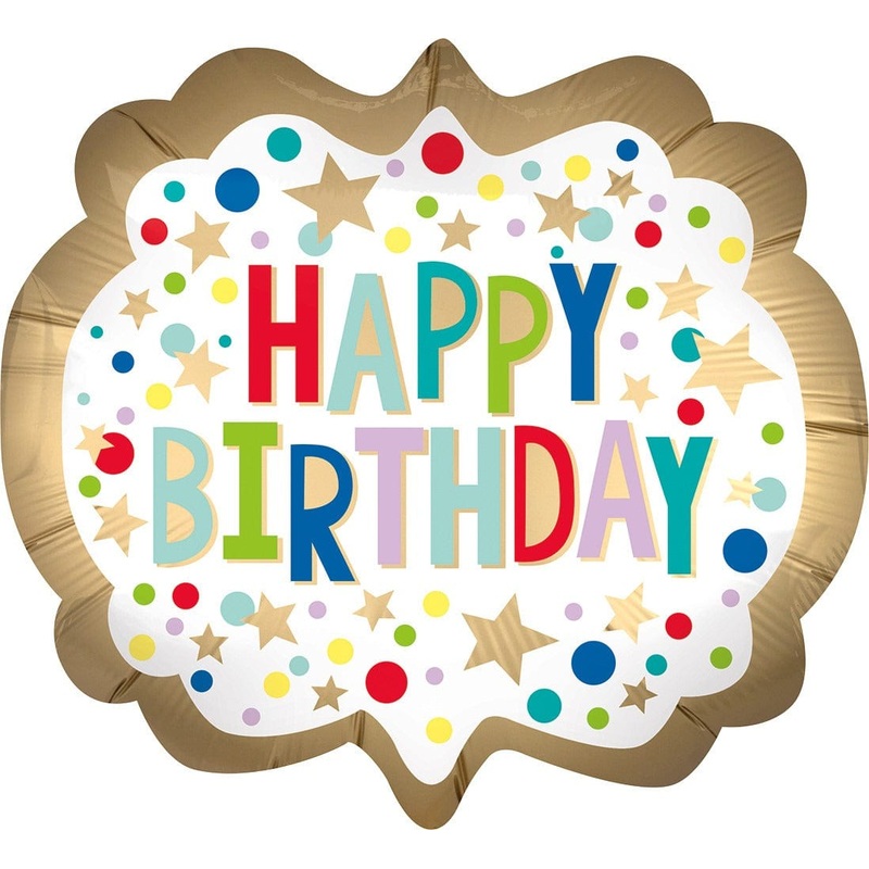 Happy Birthday Gold Marquee Dots 25 Balloon
