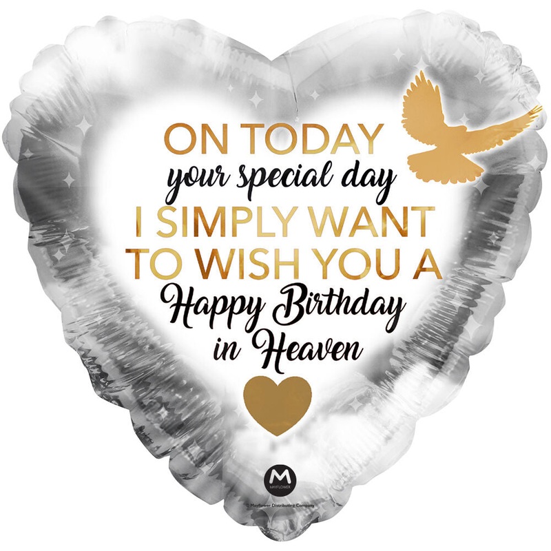 Happy Birthday in Heaven 17" Balloon