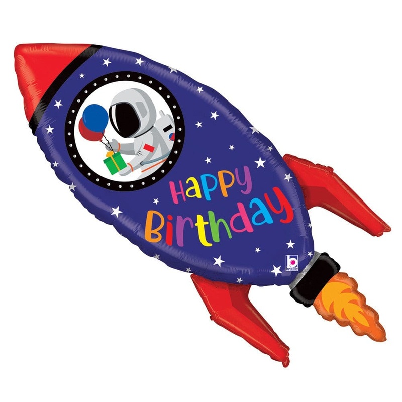 Happy Birthday Space Rocket 40 Balloon