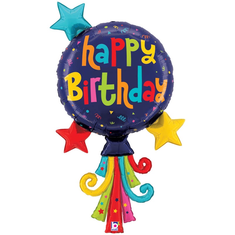 Happy Birthday Streamers 40 Balloon