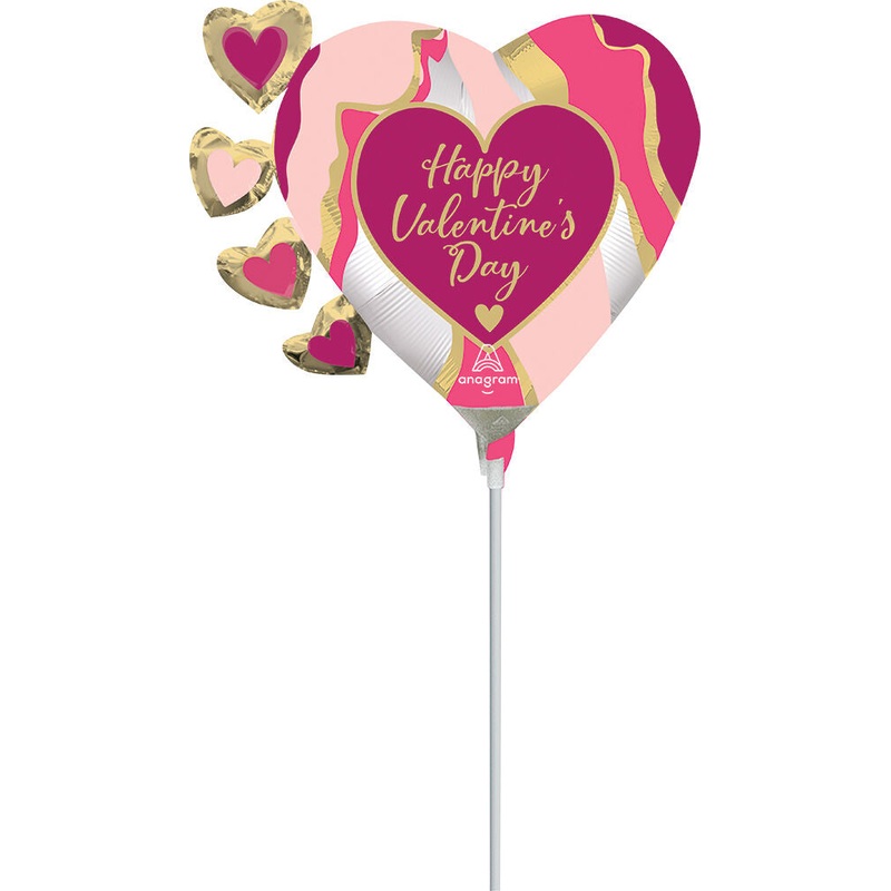 Happy Valentine's Day Satin Abstract Marble 14" Balloon