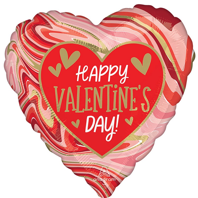 Happy Valentine's Day Twisty Marble 17 Balloon