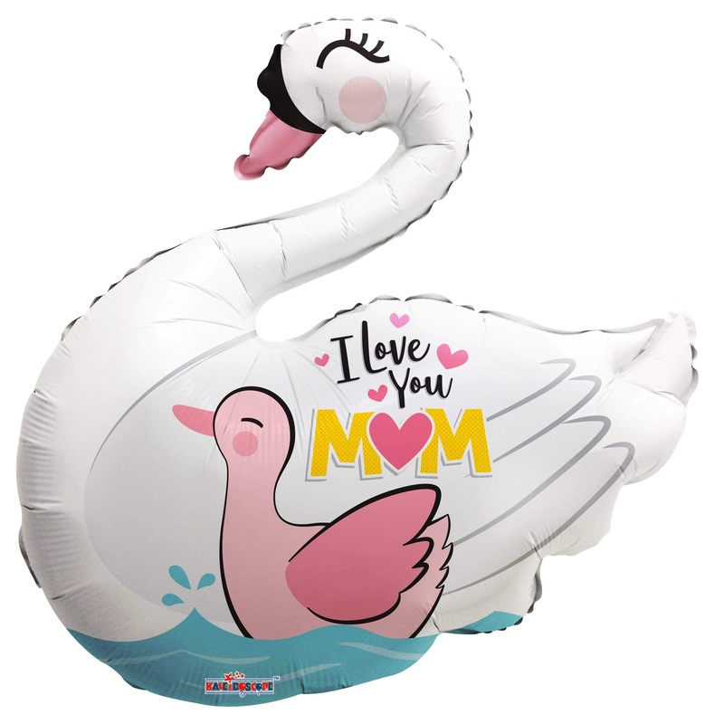 I Love You Mom Swan & Cygnet 28 Balloon