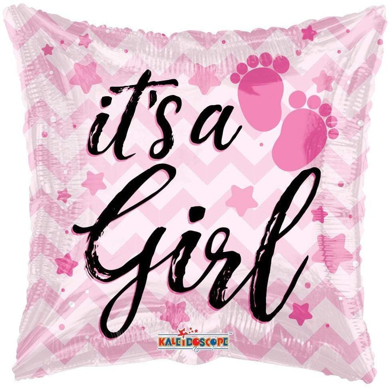 It's A Girl Chevron 18 Balloon