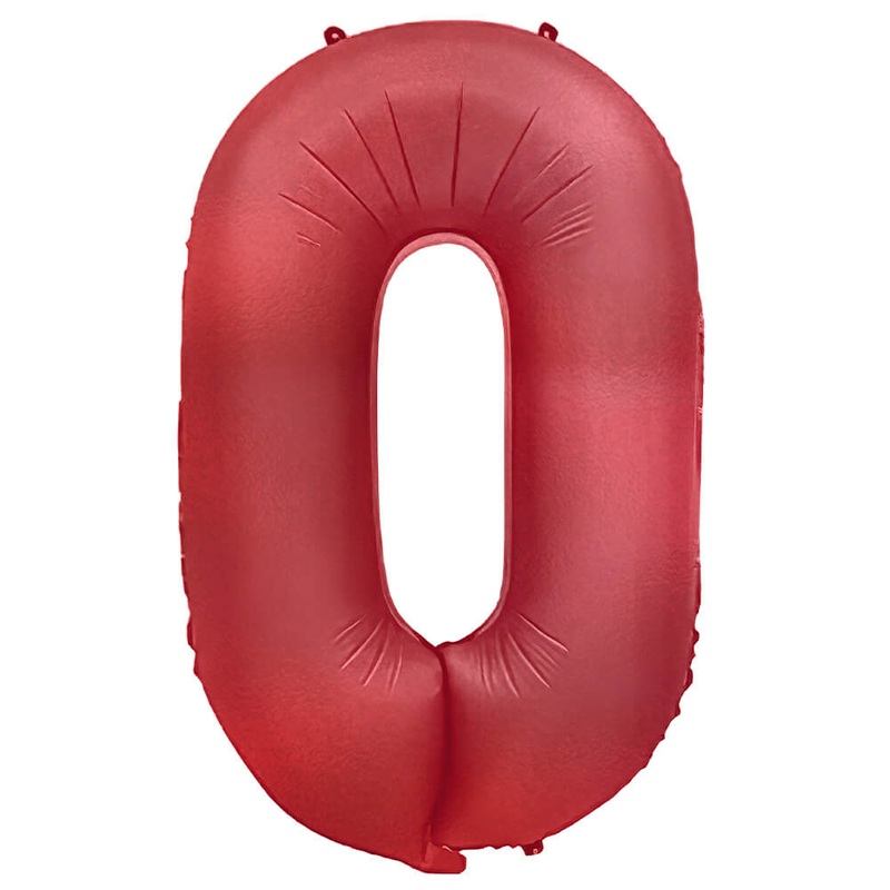 Number 0 - Metal Balloons - Crimson Red 32 Balloon