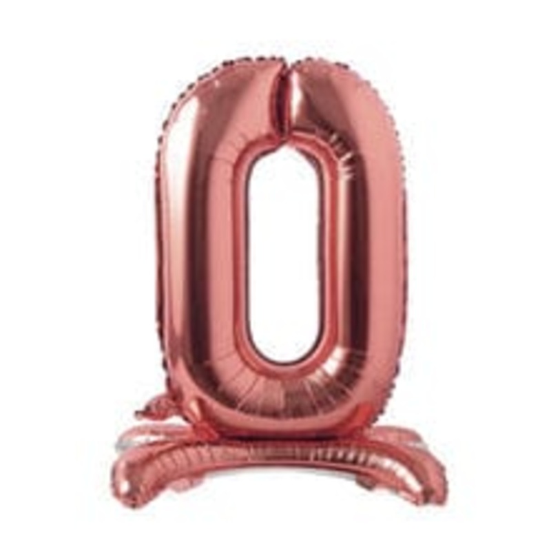 Number 0 Rose Gold Standing 28 Balloon