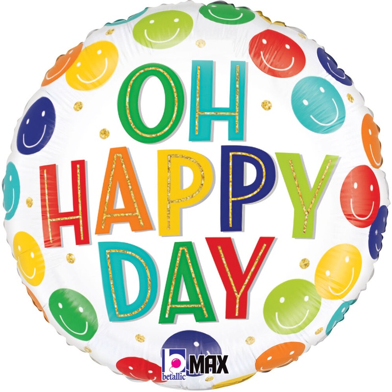 Oh Happy Day Smiley 18" Balloon